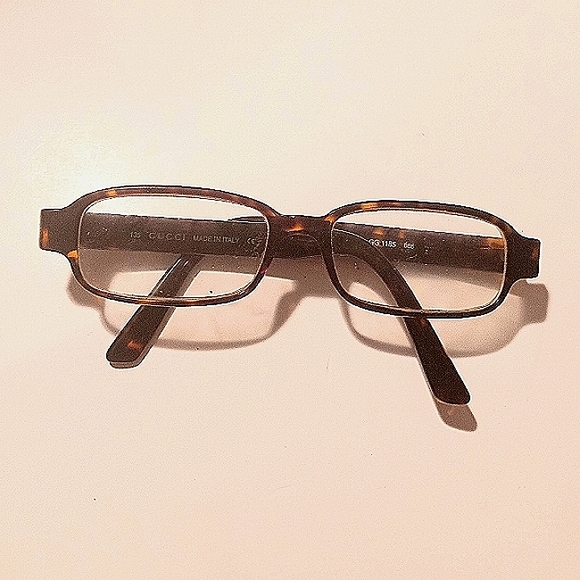 Vintage GUCCI Women's Rectangle Eyeglasses Frames Tortoise - Picture 1 of 8